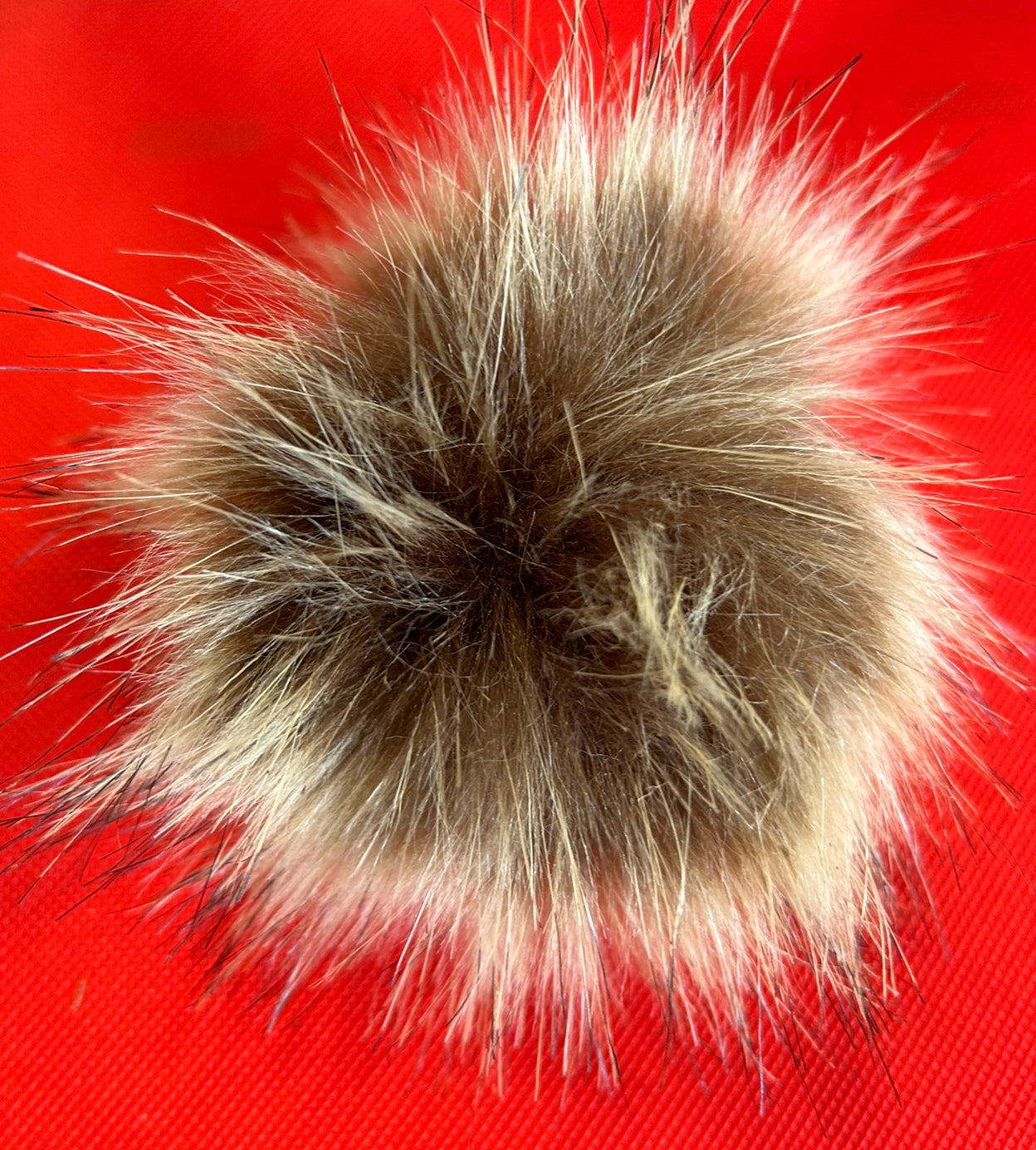 Keychain - Fox Fur Pom Pom - (Brown)